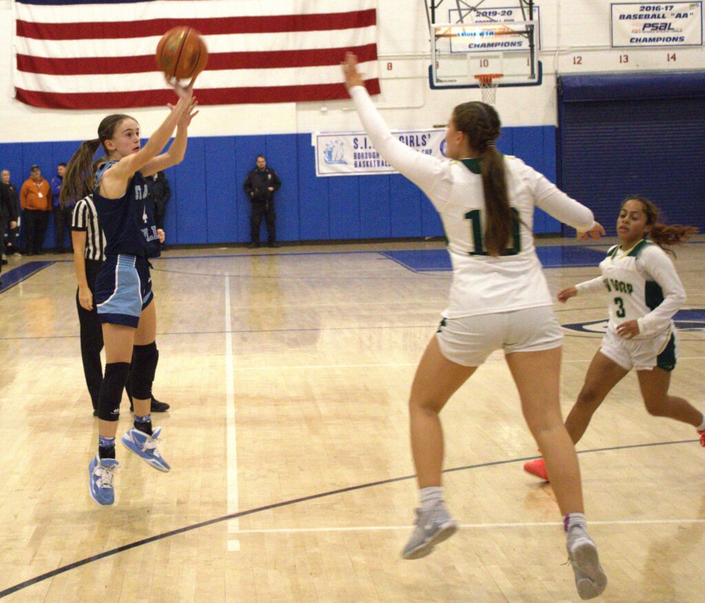 A group of girls participating in the Borough President's Tournament.